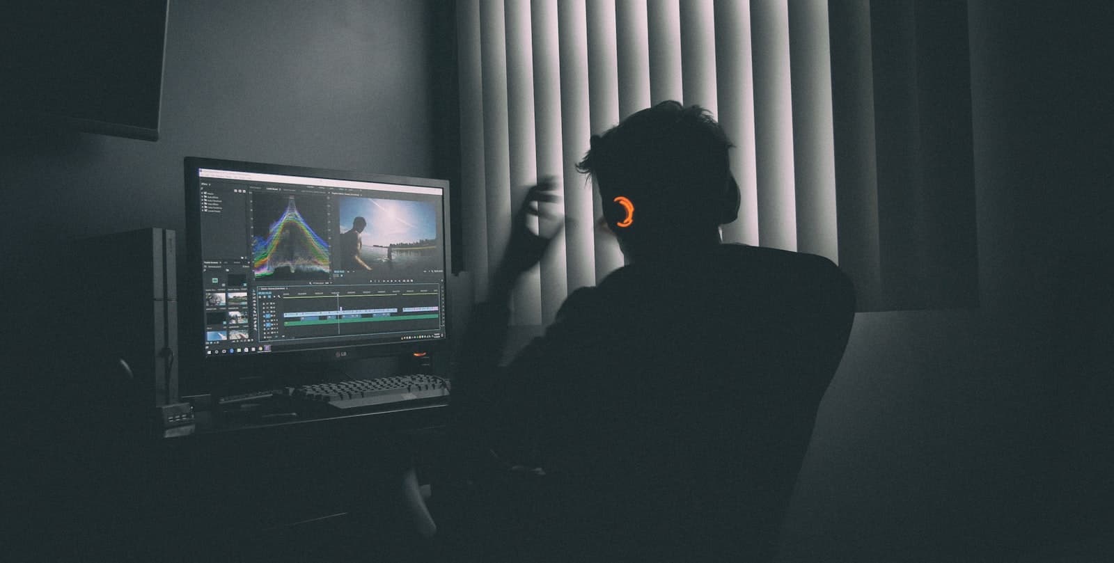 Marketing team reviewing video creative on screen